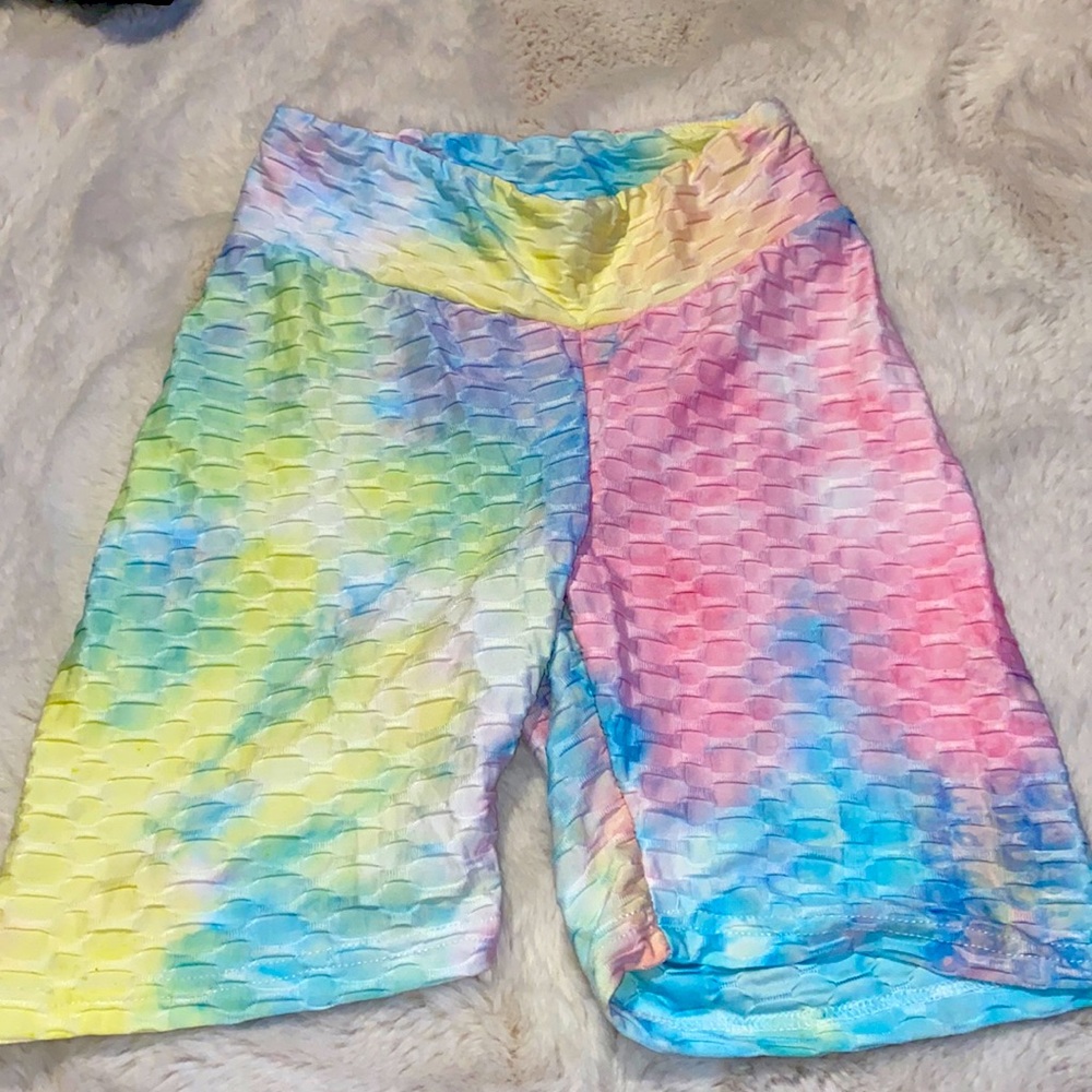 rainbow biker shorts